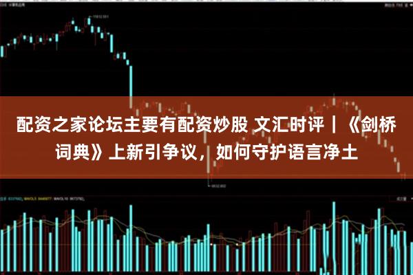 配资之家论坛主要有配资炒股 文汇时评｜《剑桥词典》上新引争议，如何守护语言净土