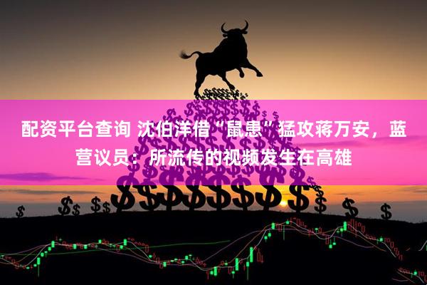 配资平台查询 沈伯洋借“鼠患”猛攻蒋万安，蓝营议员：所流传的视频发生在高雄